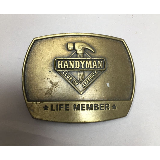 Mens Vintage Gold Belt Buckle Handyman Club of America Life Member