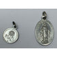 Two Small Silver Religious Christian Catholic Charms/Pendants- Jesus/Mary