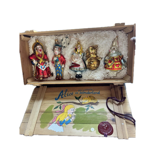 Kurt Adler Polonaise Collection "Alice in Wonderland" ornaments in Crate - Damaged Alice