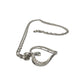 Heart Pendant with Diamond Accent - Rhodium Plated with 15" chain