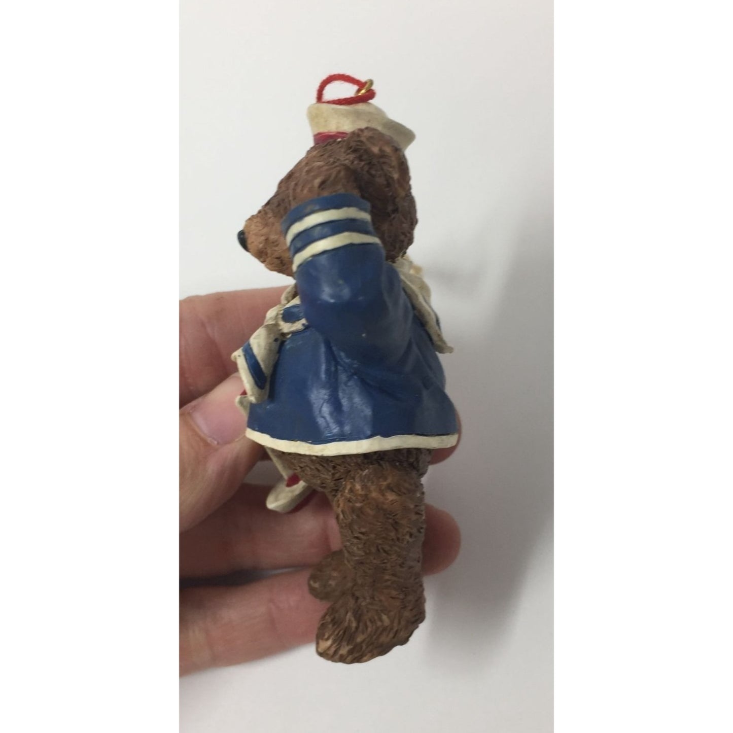 Vintage Teddy Bear Sailor Resin Christmas Ornament