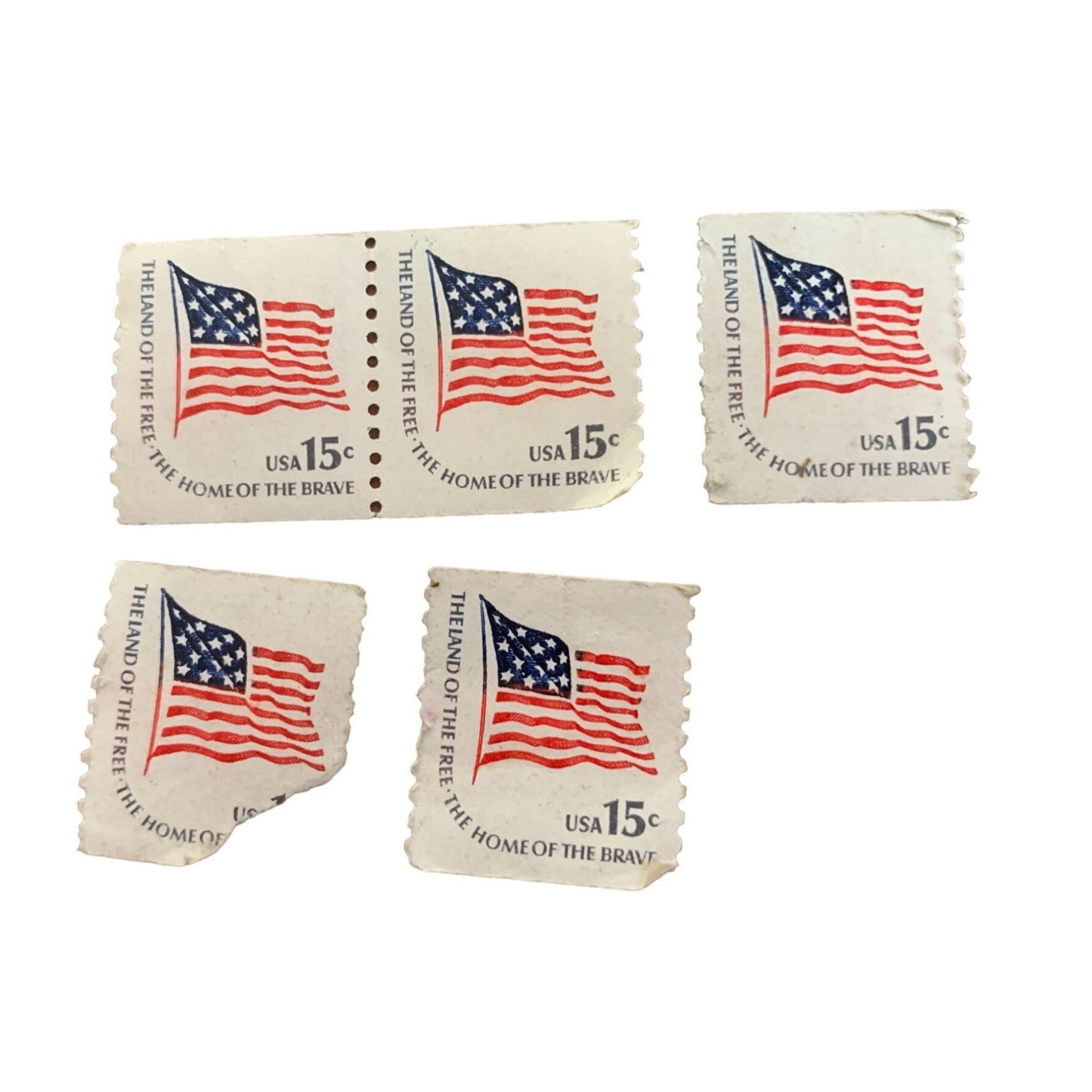 Vintage 1978 Flag Stamps "The Land of the Free. The Home of the Brave"