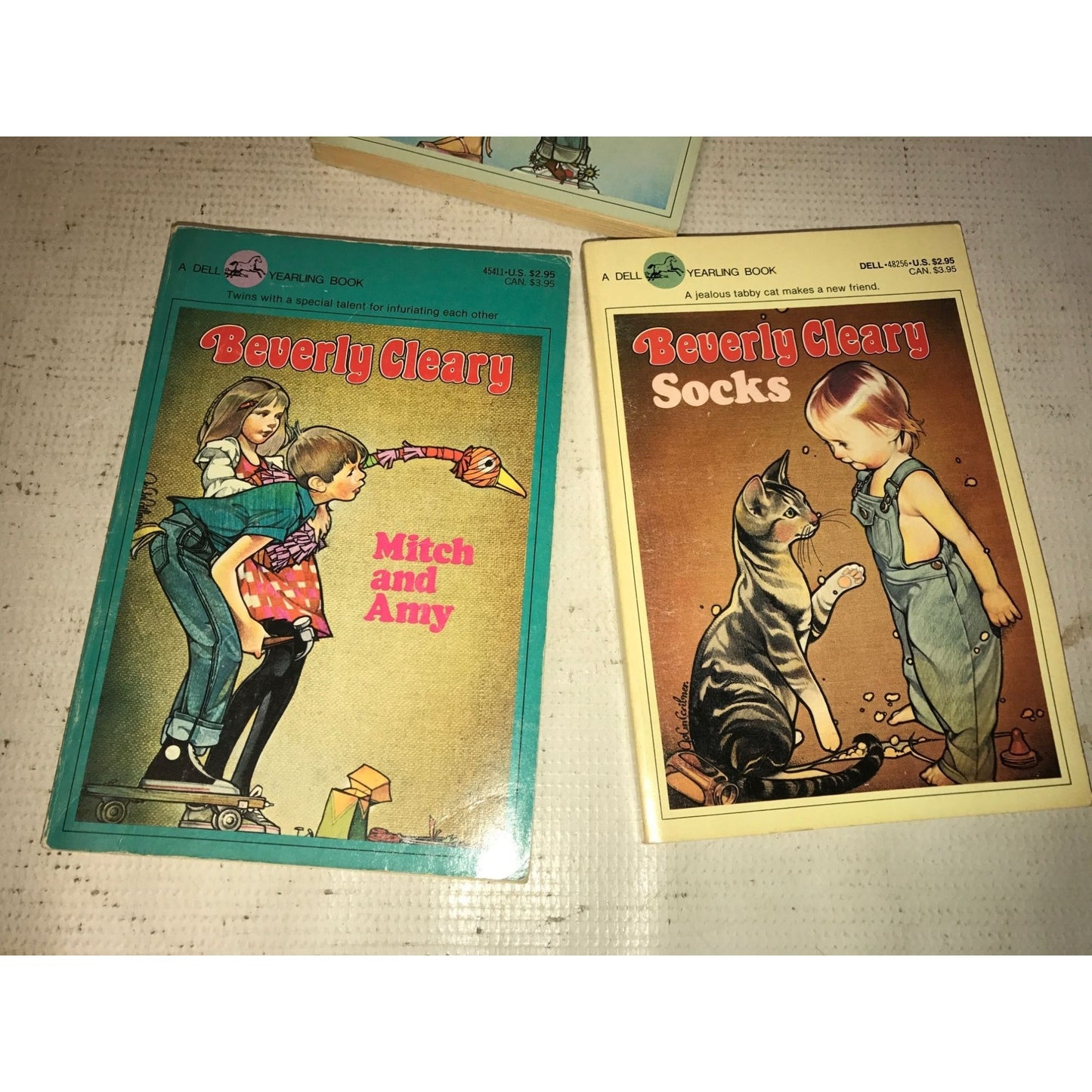 Vintage Paperback Children's Books (3) Ellen Tebbets, Socks, Mitch & Amy by Beverly Clearly