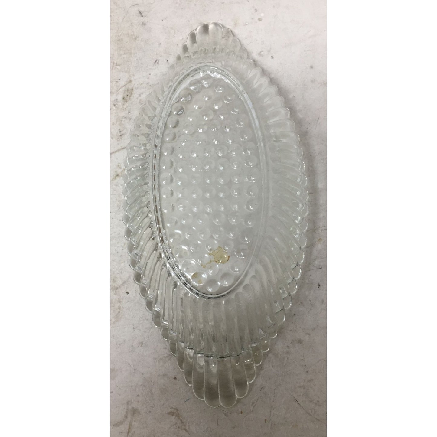 Vintage Clear Glass Textured Banana Boat Design Bowl/Dish (9x4 inches)