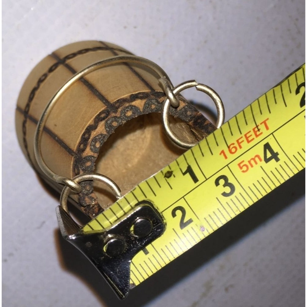 Small Miniature Wooden Hanging Bucket with Metal handle