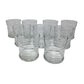 Vintage Clear Glass Ribbed Bubble Drinking Glasses (Set of 9 Glasses)