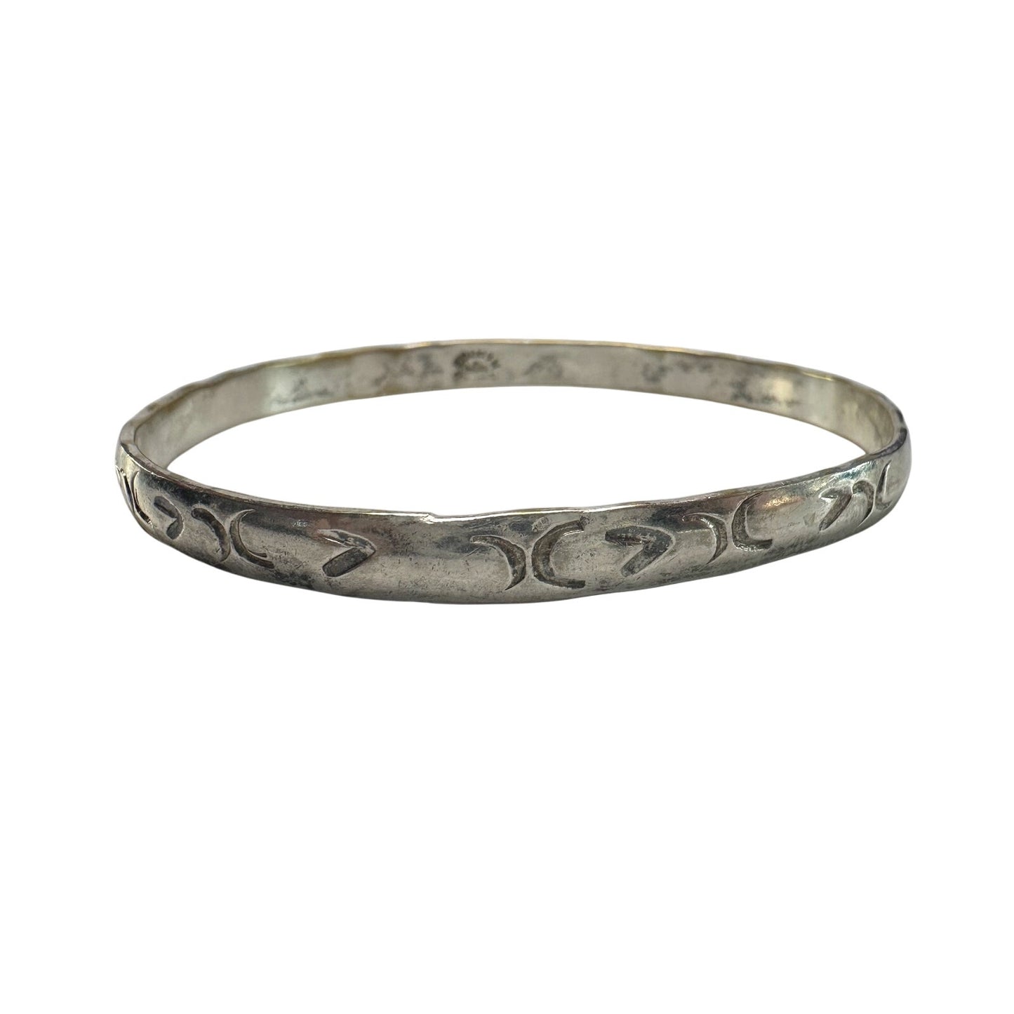 Symbol Etched Silverplated Bangle bracelets Stamped MEXICO (6)