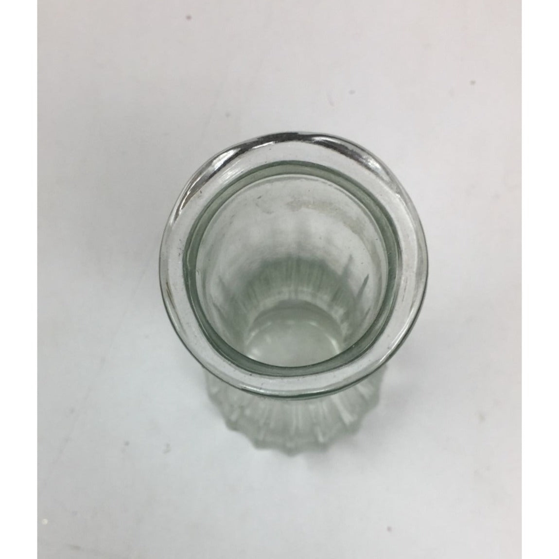 Short 6'' tall Ribbed Clear Glass Bud Vase