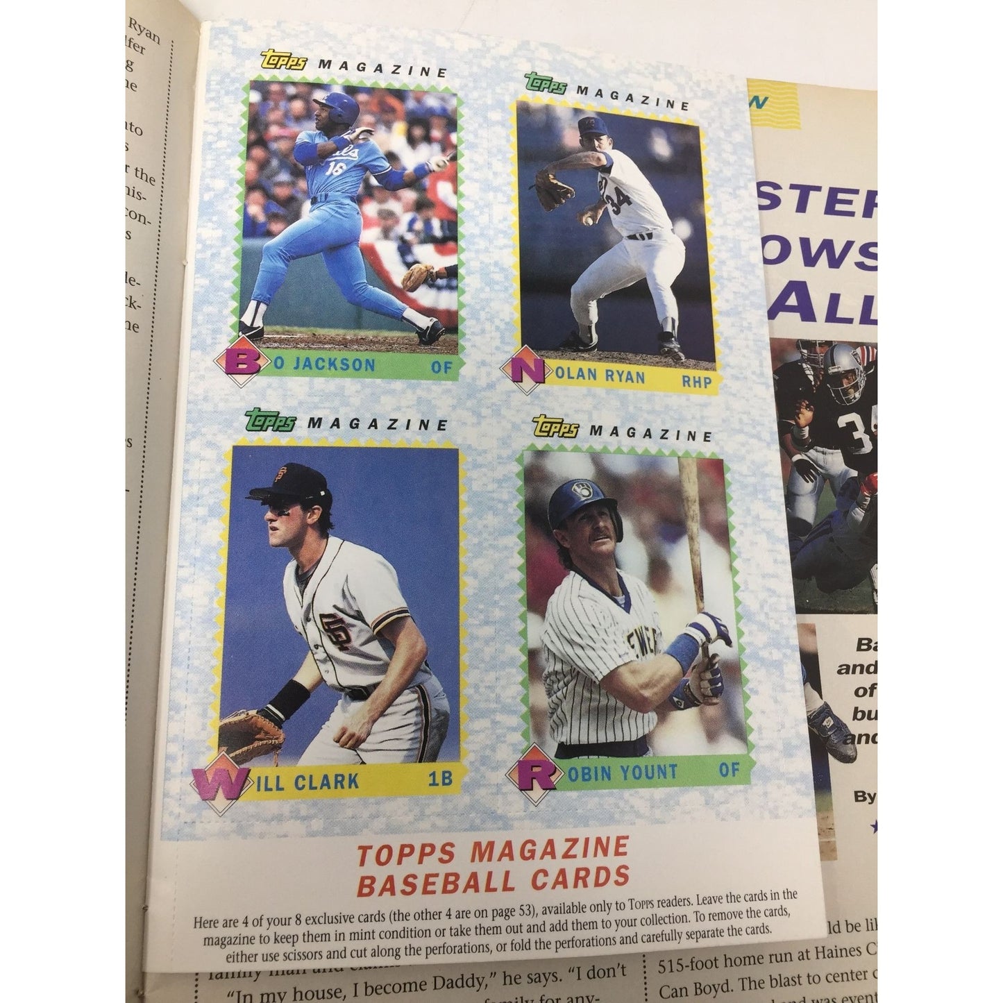 Vintage Spring 1990 Topps Magazine with Bonus Cards Inside!