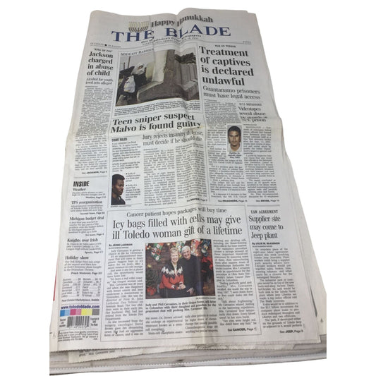 Vintage Newspaper- The Blade One Of America's Great Newspapers- Fri. Dec. 19, 2003