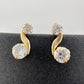 10kt Solid Gold Brilliant CZ Journey Earrings