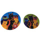 Abstract Art Decorative Cat Plates - 3D Texturing -  10"  & 8" - Bold Colors