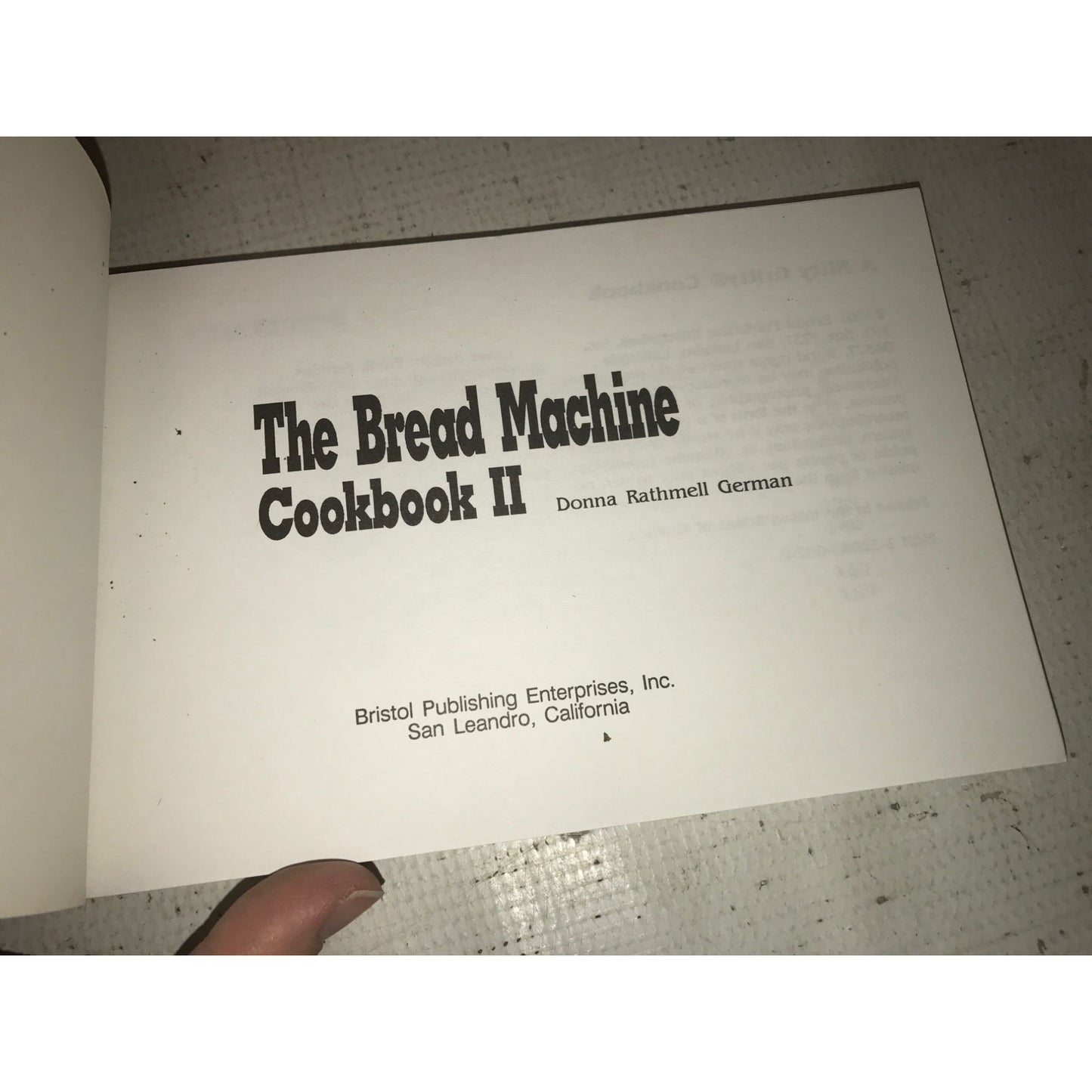 Vintage 1991 The Bread Machine Cookbook II by Donna Rathmell German