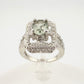 Beautiful Natural Light Green Amethyst Ring with small Diamond - Sterling Silver Size 6