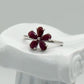 Natural Ruby Flower Ring -  Sterling Silver  - Size 7 - Simply Beautiful! A+ Stuff  A+ Stuff ring