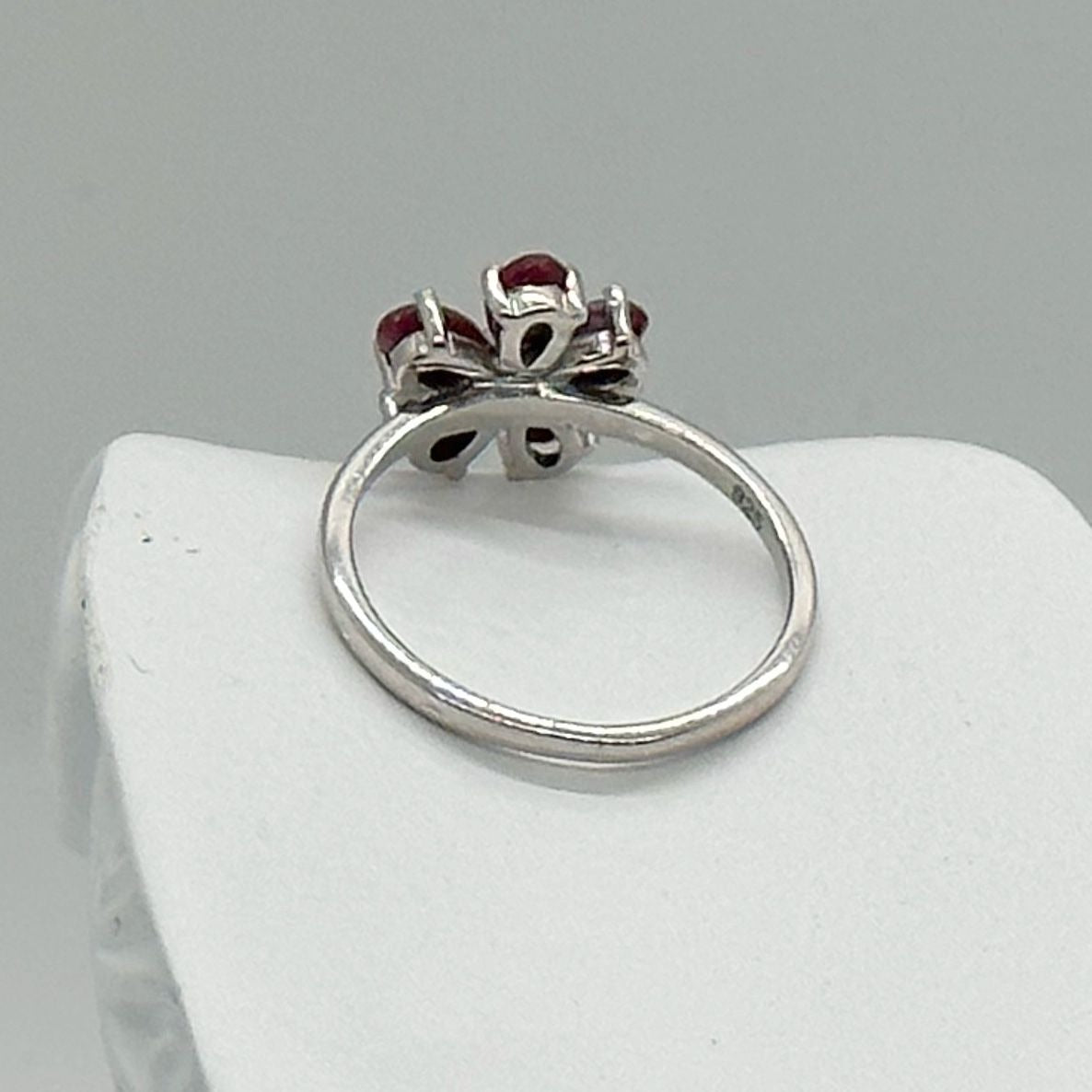 Natural Ruby Flower Ring -  Sterling Silver  - Size 7 - Simply Beautiful! A+ Stuff  A+ Stuff ring
