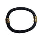 Women's Black Braided Bracelet with Gold Hardware