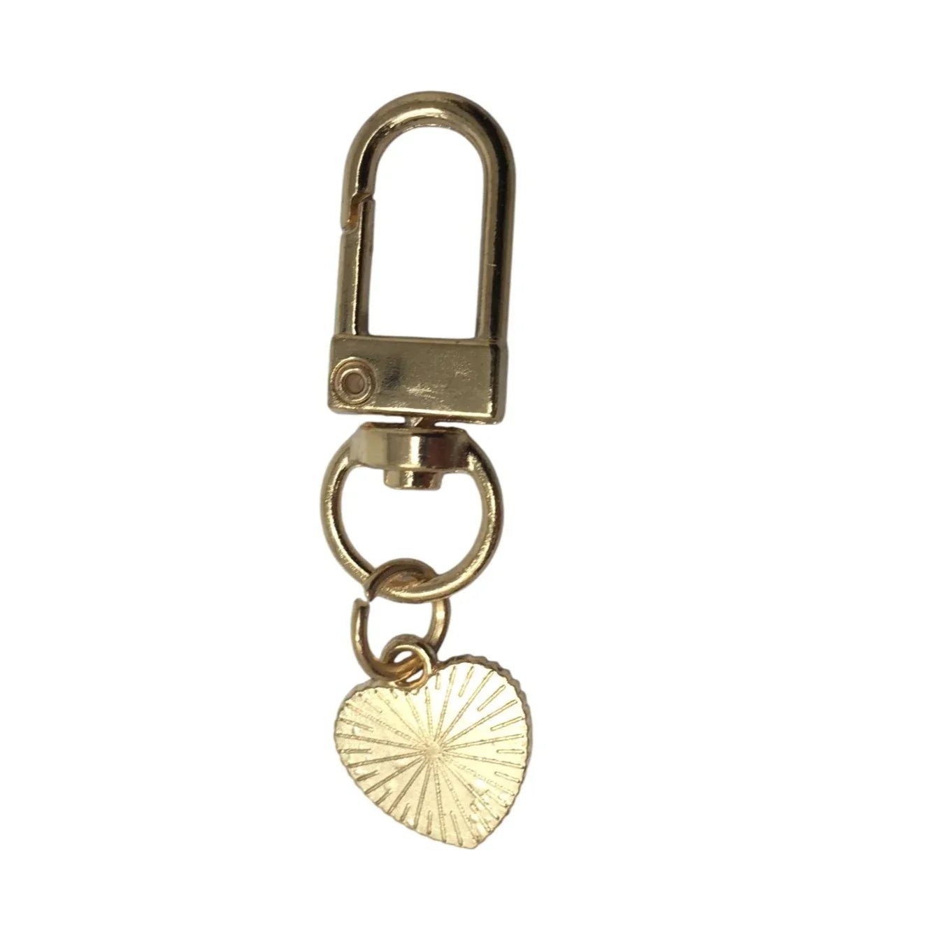 3 Gold Toned Charm Keychains (1 Smiley Face and 2 Hearts) - A+ Stuff - Jewelry - A+ Stuff