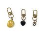 3 Gold Toned Charm Keychains (1 Smiley Face and 2 Hearts) - A+ Stuff - Jewelry - A+ Stuff
