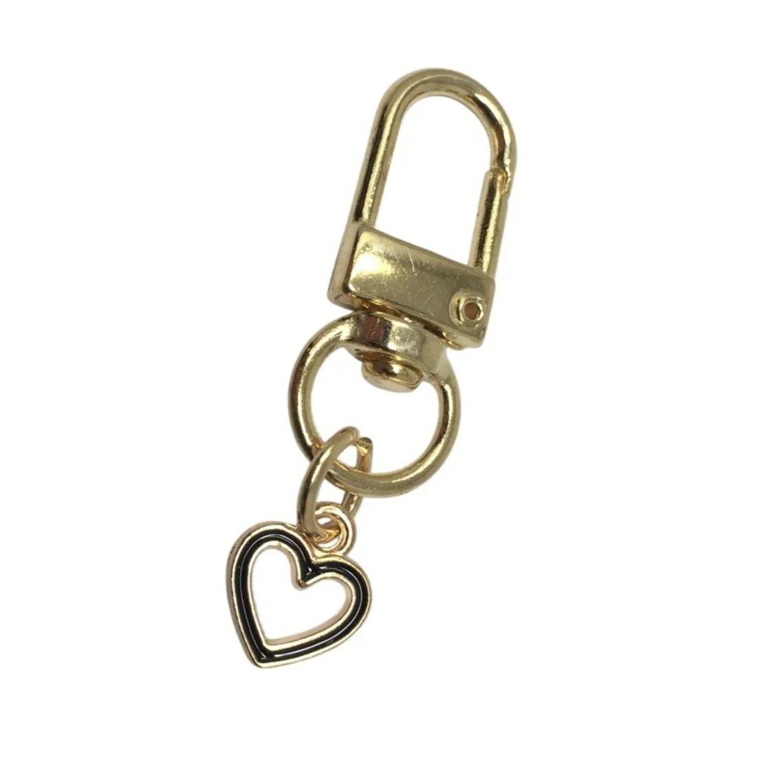 3 Gold Toned Charm Keychains (1 Smiley Face and 2 Hearts) - A+ Stuff - Jewelry - A+ Stuff