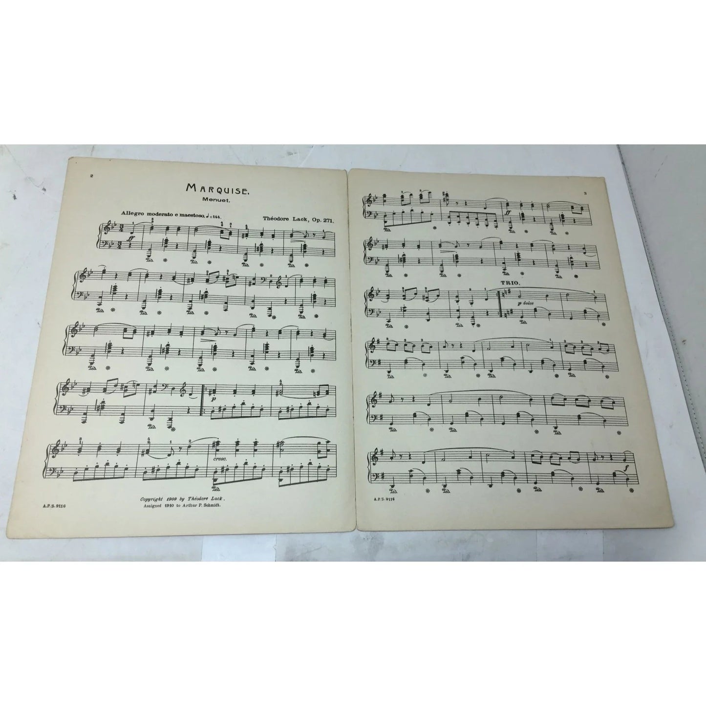 3 Nen Compositions for the Pianoforte by Th Lack Vintage Sheet music - A+ Stuff - sheet music - A+ Stuff