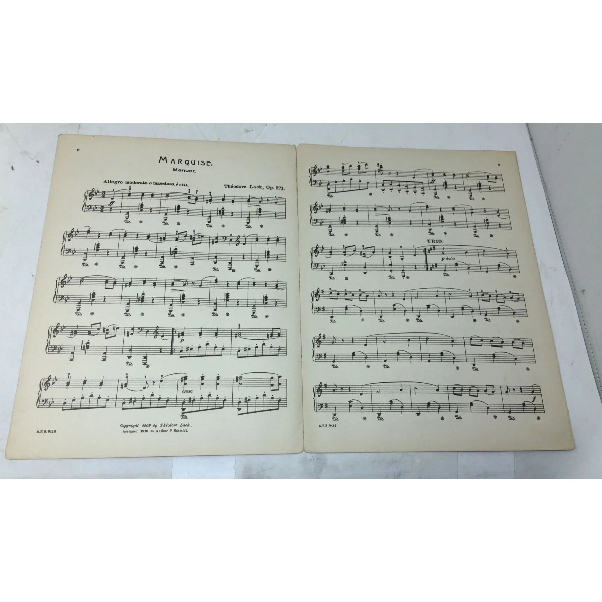 3 Nen Compositions for the Pianoforte by Th Lack Vintage Sheet music - A+ Stuff - sheet music - A+ Stuff