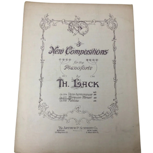 3 Nen Compositions for the Pianoforte by Th Lack Vintage Sheet music - A+ Stuff - sheet music - A+ Stuff