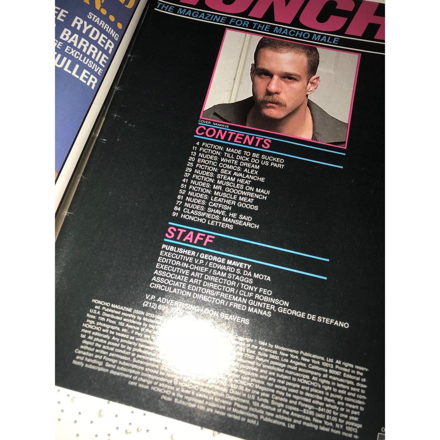 HONCHO Aug. 1984 Sizzling Fiction Vintage Gay Magazine