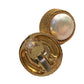 CHANEL Gold Plate and Faux Pearl Clip On Earrings