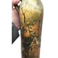 Folk Art Handprinted Tall stoneware jug with fine art scene