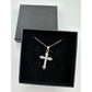 Beautiful Cross Pendant with Shining White Gemstones