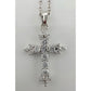 Beautiful Cross Pendant with Shining White Gemstones