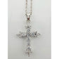 Beautiful Cross Pendant with Shining White Gemstones