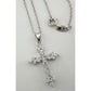 Beautiful Cross Pendant with Shining White Gemstones