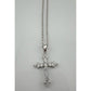 Beautiful Cross Pendant with Shining White Gemstones