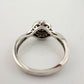 1/4 Ct Lab Grown Diamond Cluster Twisted Shank Ring - SIze 7 - Sterling Silver