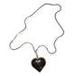 Womens Vintage 3D Chunky Heart Charm Rope Necklace