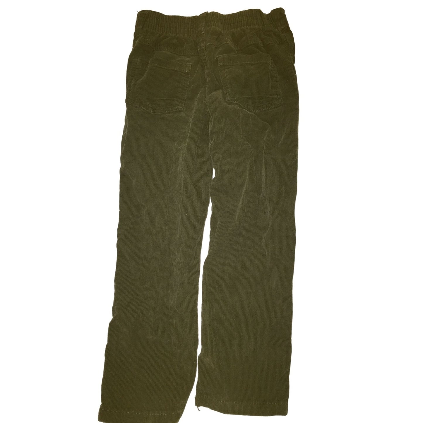 Boys Olive Green Cotton Pants Size Small with Pockets