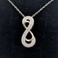 Beautiful  INFINITY Necklace - 14kt Gold & Sterling Silver with Natural Diamonds