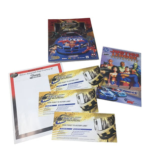 Vintage 2004 GFS Marketplace 400 & Justice League Adventures Michigan Speedway Racing Programs