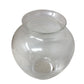 Short Wide Clear Glass Vase with Flower Pattern Around It