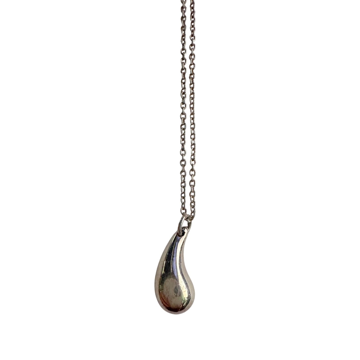 Tiffany and Co Elsa Peretti Teardrop Pendant Necklace in Sterling Silver