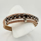 10 Ct Smokey Quartz Twisted Bands Cuff Bracelet - Sterling Silver & Stainless Steel