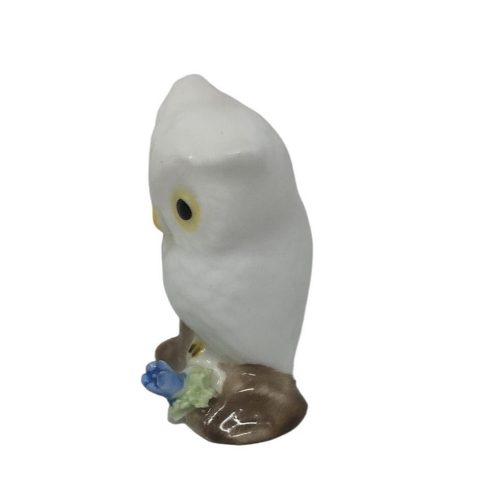 Vintage Miniature Ceramic White Owl- 1.5'' tall