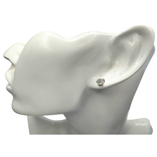 1/3 Ct Natural Diamond Cluster Flower Earrings 10kt Gold