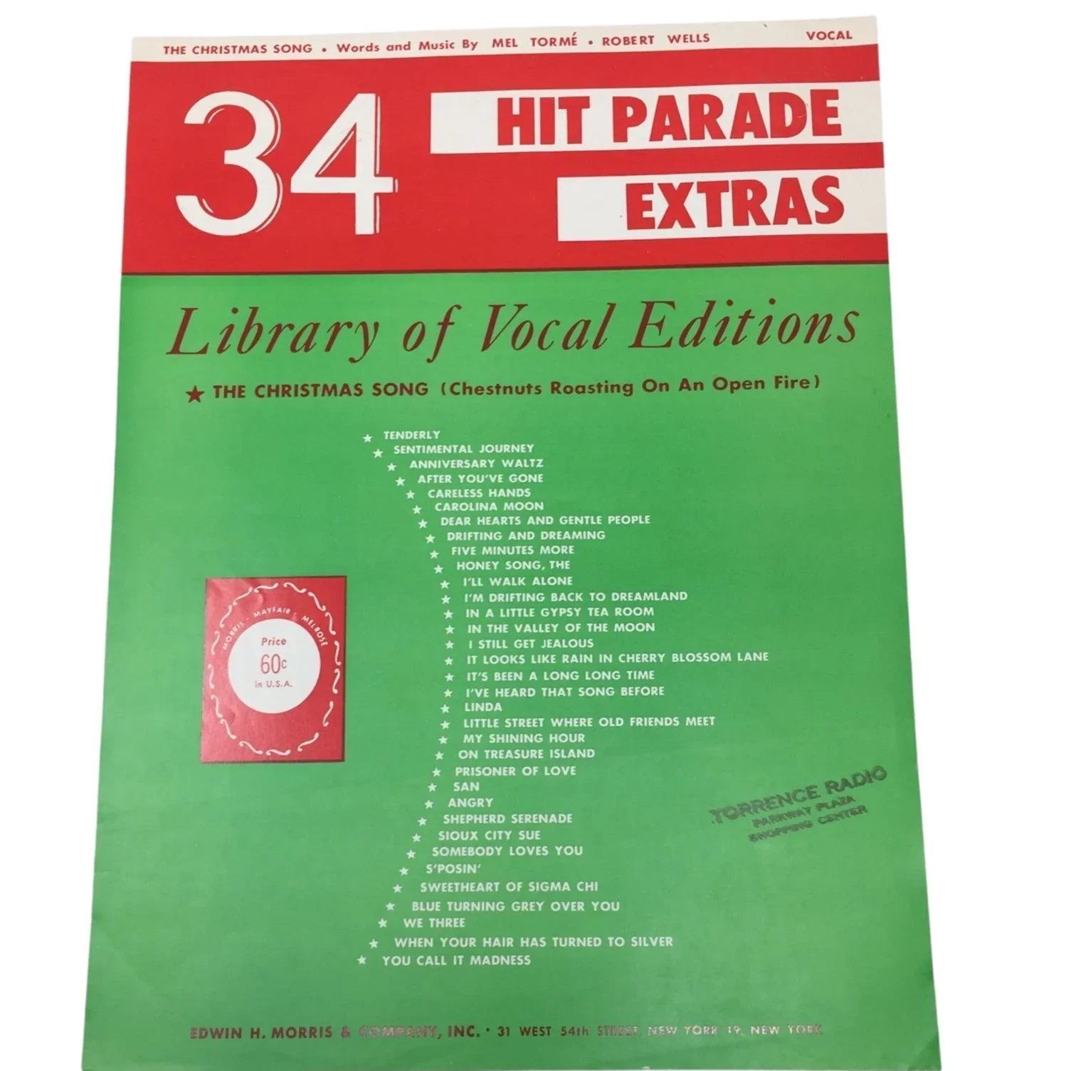 34 Hit Parade Extras Library of Vocal Editions Vintage Sheet music - A+ Stuff - sheet music - A+ Stuff