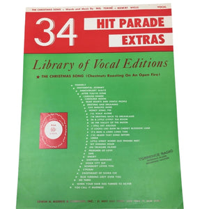 34 Hit Parade Extras Library of Vocal Editions Vintage Sheet music