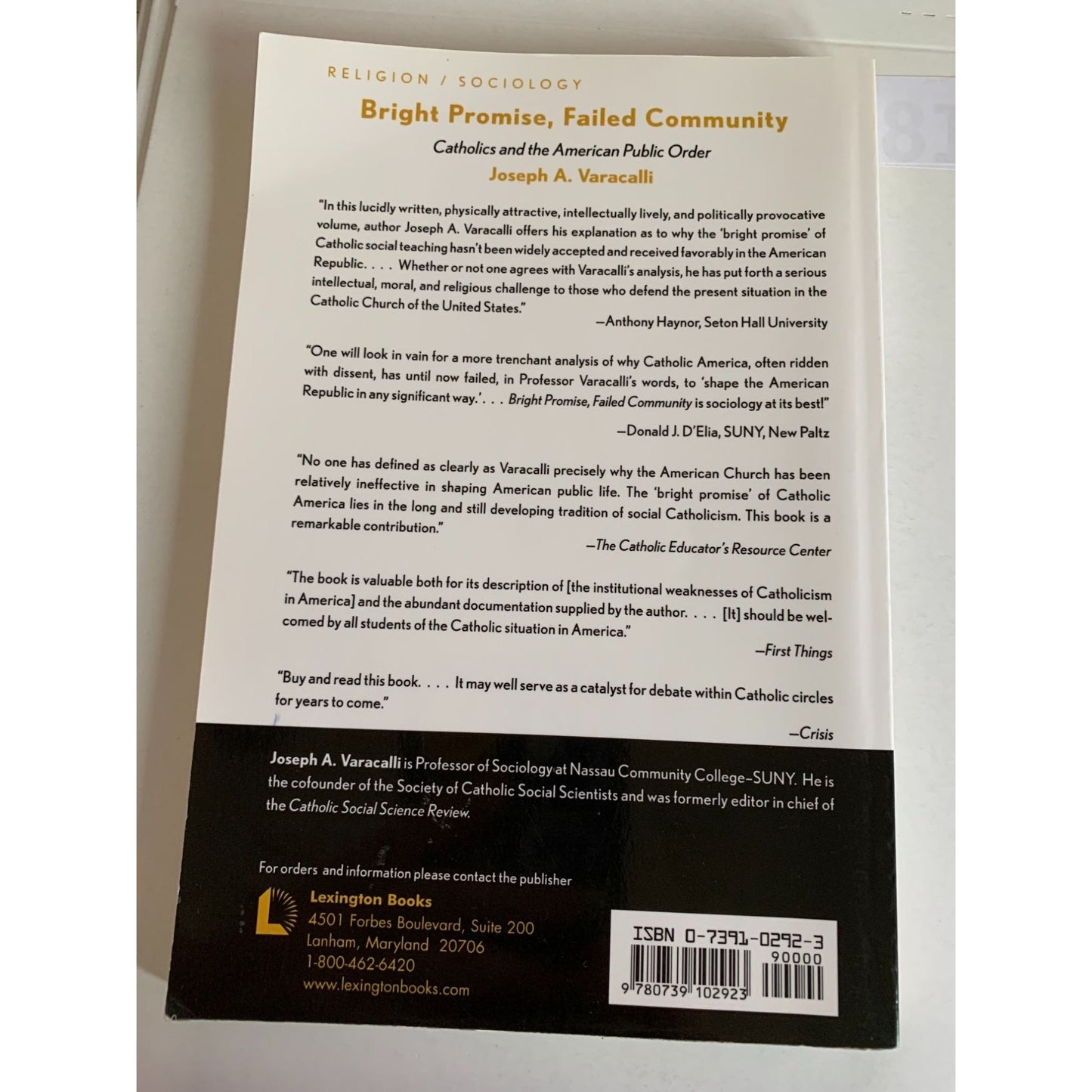 Bright Promise, Failed Community Softcover - Joseph A. Varacalli -