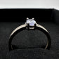 Beautiful Oval Tanzanite Ring with Diamond Accent - Sterling Silver Size 7