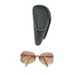 YSL - Yves Saint Laurent Amber / Rose Colored Rimless Sunglasses with Case